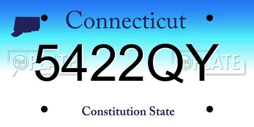5422QY Connecticut License Plate