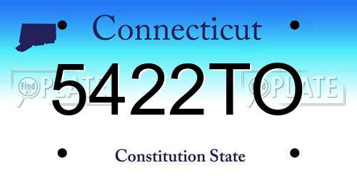 5422TO Connecticut License Plate