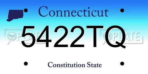 5422TQ Connecticut License Plate