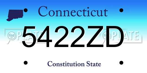 5422ZD Connecticut License Plate