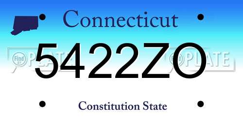 5422ZO Connecticut License Plate