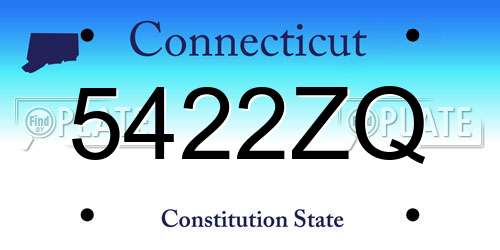 5422ZQ Connecticut License Plate