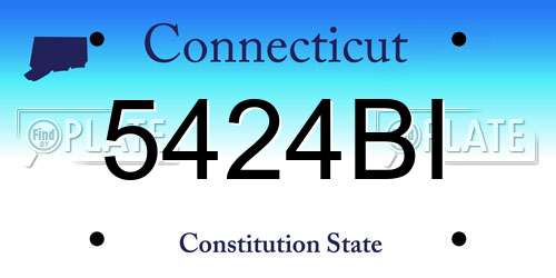5424BI Connecticut License Plate