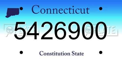 5426900 Connecticut License Plate