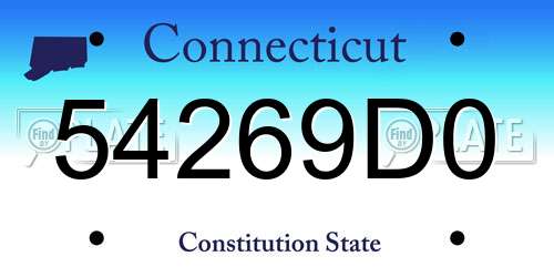 54269D0 Connecticut License Plate
