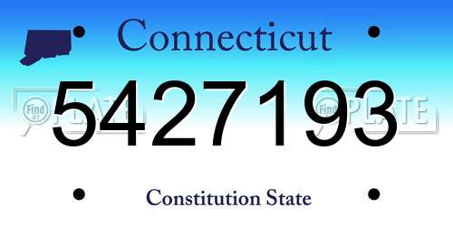 5427193 Connecticut License Plate