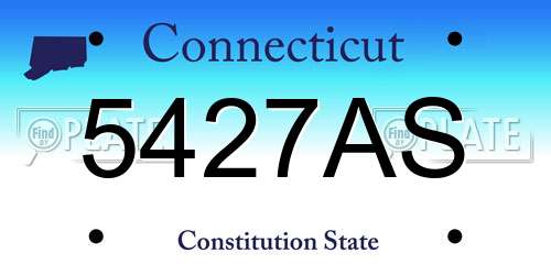 5427AS Connecticut License Plate