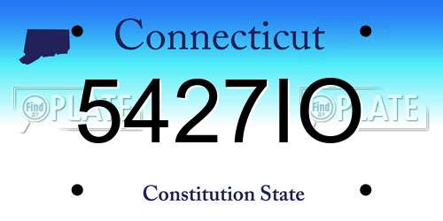 5427IO Connecticut License Plate