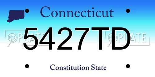 5427TD Connecticut License Plate