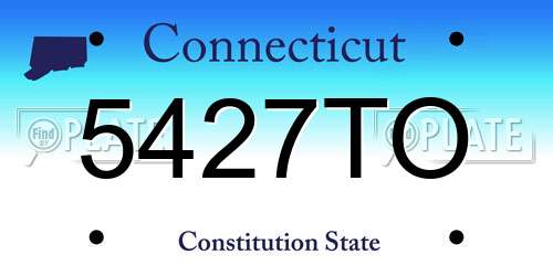 5427TO Connecticut License Plate