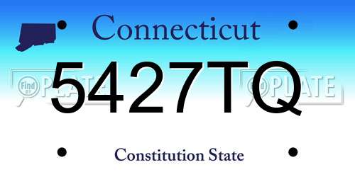 5427TQ Connecticut License Plate