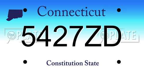 5427ZD Connecticut License Plate