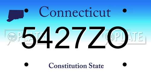 5427ZO Connecticut License Plate