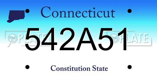 542A51 Connecticut License Plate