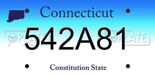 542A81 Connecticut License Plate