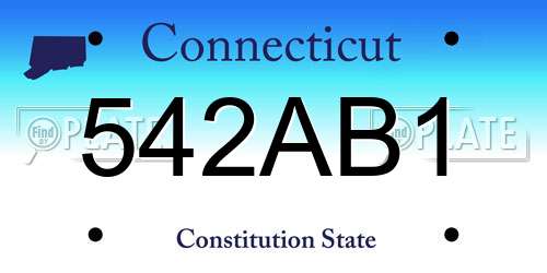 542AB1 Connecticut License Plate