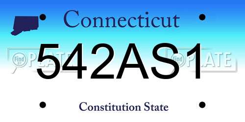 542AS1 Connecticut License Plate