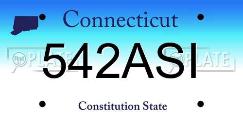 542ASI Connecticut License Plate