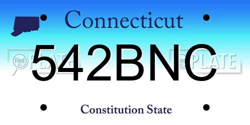 542BNC Connecticut License Plate