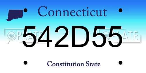 542D55 Connecticut License Plate