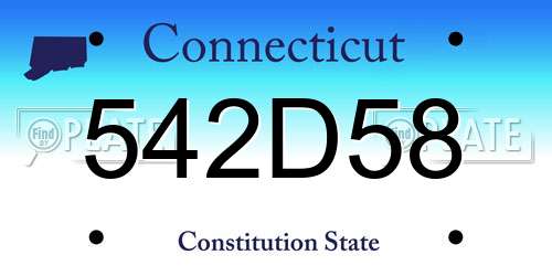 542D58 Connecticut License Plate