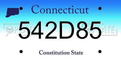 542D85 Connecticut License Plate