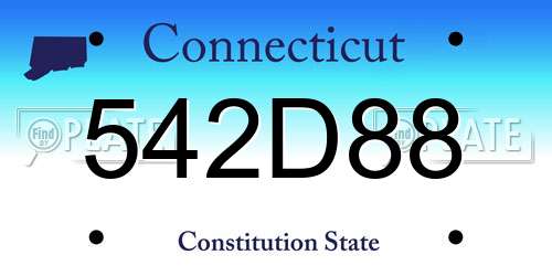 542D88 Connecticut License Plate