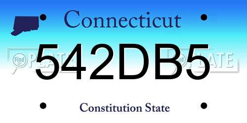 542DB5 Connecticut License Plate