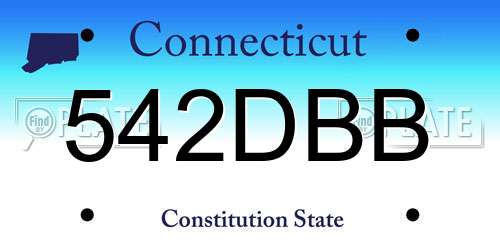 542DBB Connecticut License Plate