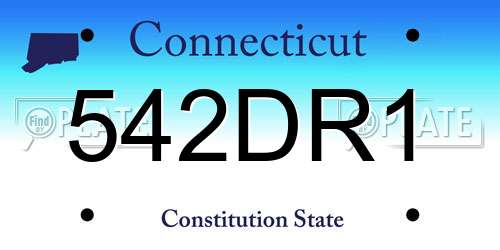 542DR1 Connecticut License Plate