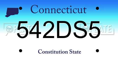 542DS5 Connecticut License Plate