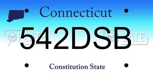 542DSB Connecticut License Plate