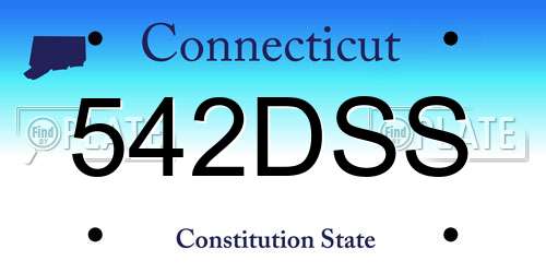 542DSS Connecticut License Plate