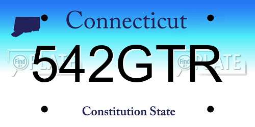 542GTR Connecticut License Plate
