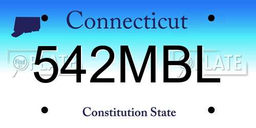542MBL Connecticut License Plate