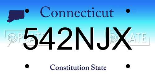 542NJX Connecticut License Plate