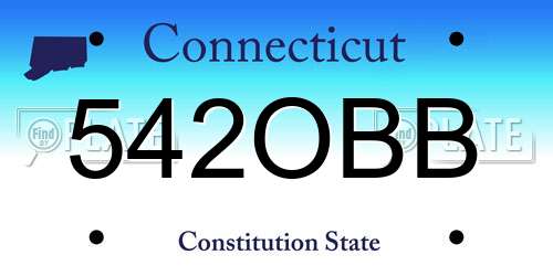 542OBB Connecticut License Plate
