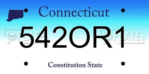 542OR1 Connecticut License Plate