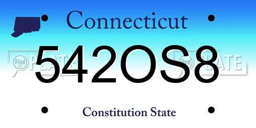 542OS8 Connecticut License Plate