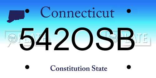 542OSB Connecticut License Plate