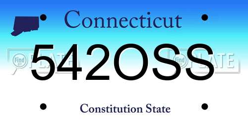 542OSS Connecticut License Plate