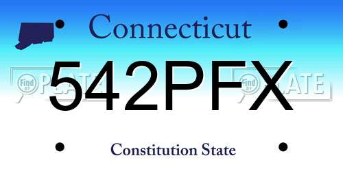542PFX Connecticut License Plate