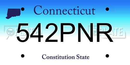 542PNR Connecticut License Plate