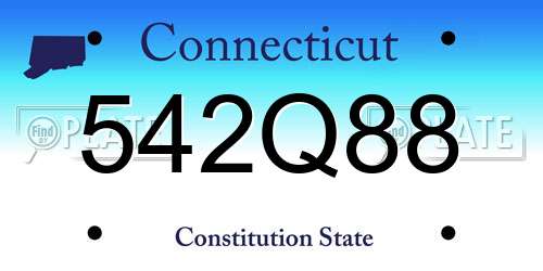 542Q88 Connecticut License Plate