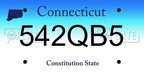 542QB5 Connecticut License Plate
