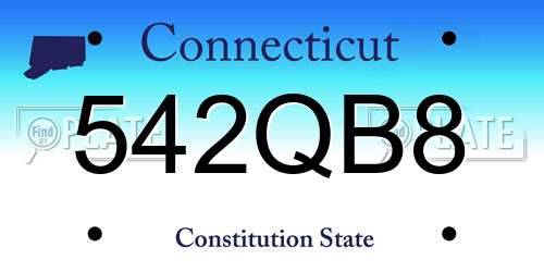 542QB8 Connecticut License Plate