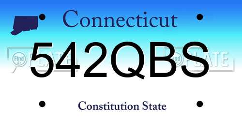 542QBS Connecticut License Plate