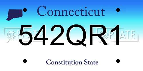542QR1 Connecticut License Plate