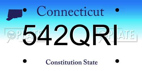 542QRI Connecticut License Plate