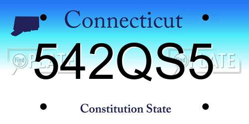 542QS5 Connecticut License Plate